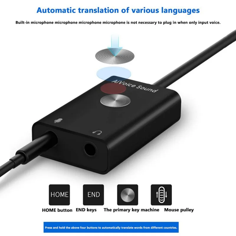 AI Смарт голосовой переводчик поиск голоса в текст звуковая карта USB адаптер