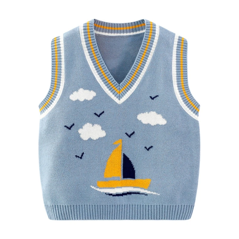 

Baby Autumn Cotton Knitted Vest Kindergarten School Uniform Sleeveless Fashion