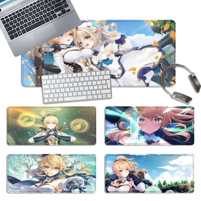 

Luxury Genshin Impact Jean Mouse Pad Gamer Keyboard Maus Pad Desk Mouse Mat Game Accessories For Overwatch