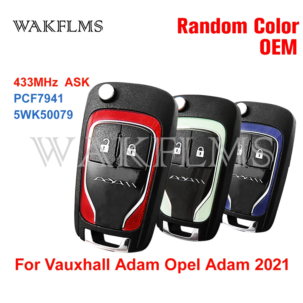 Флип-ключ для Vauxhall Adam Opel AdaM 2012 2013 2014 20152016 2017 2018 2019 случайных цветов 433 МГц ASK PCF7941