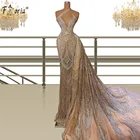 Роскошное вечернее платье-Русалка Дубая серого цвета с бусинами и бахромой 2021 арабское Бордовое платье для выпускного вечера длинные женские платья для свадебной вечеринки