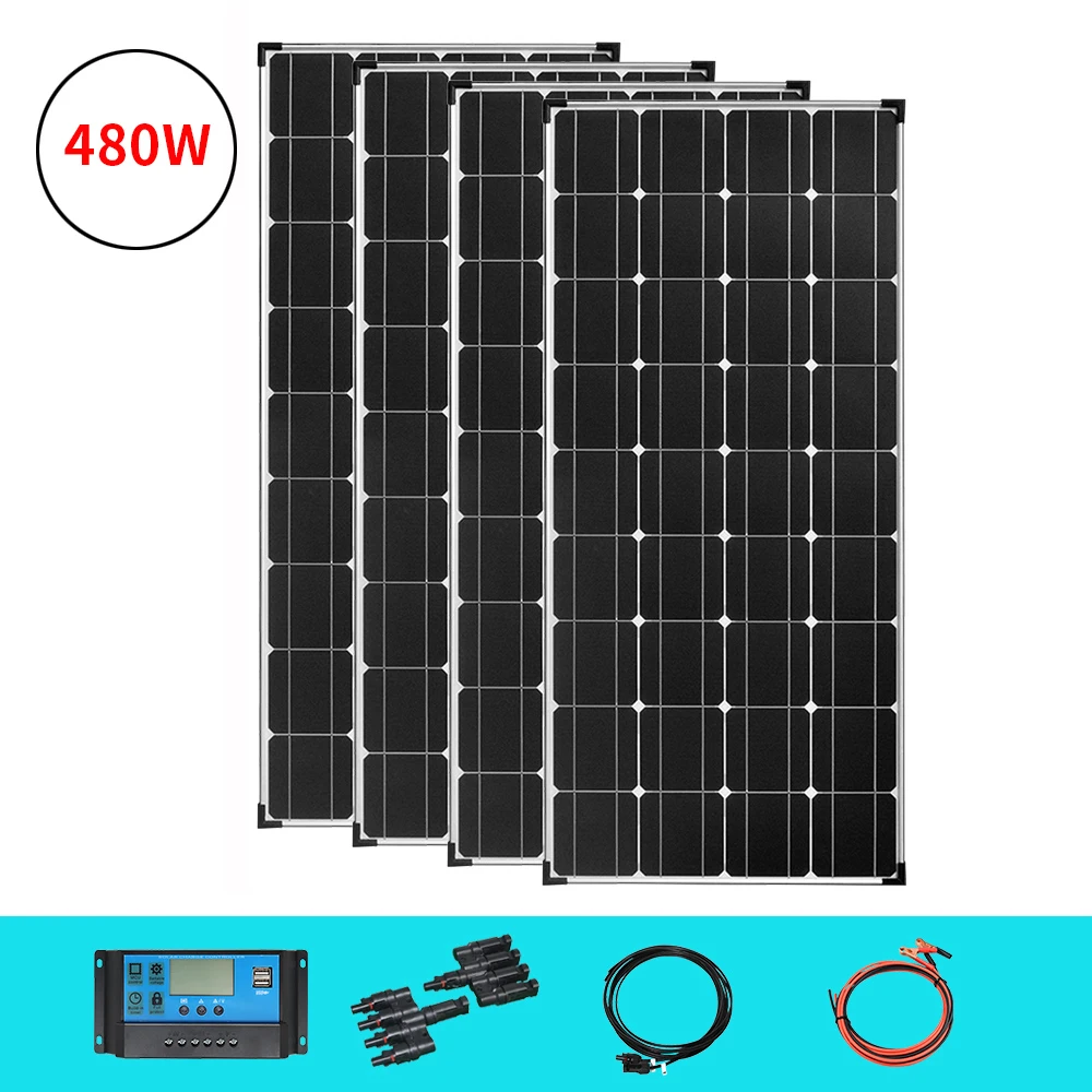 500 Вт набор солнечных панелей полная Максимальная мощность 4 шт. 18 в 120 Панель