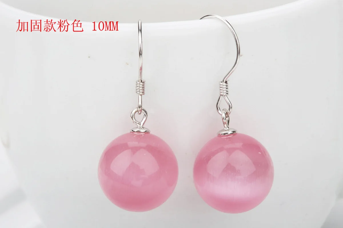 Новая мода бутик серьги розовые натуральные Кошачий глаз женские Тотем мечта