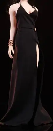 black dress only WOOM TOYS C1901 1/6 масштаб ada Wong платье набор Модельное платье Красный ковер вечернее платье подходит для женщин тело женщина голова Лепка - Цвет: black dress only