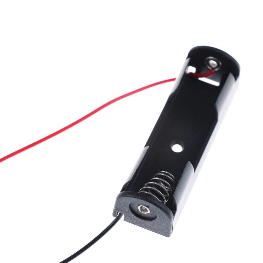 

DIY Plastic Black 5pcs/lot 1.5V AA Battery Case Holder Case With Wire Lead Battery Storage Electronic