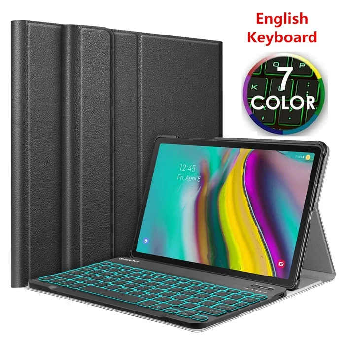 Русский Испанский Арабский чехол с клавиатурой для Samsung Galaxy Tab A 10,1 SM-T510 SM-T515 Тонкий чехол-подставка для Tab T510 10,1 - Цвет: eng-t510-backlit