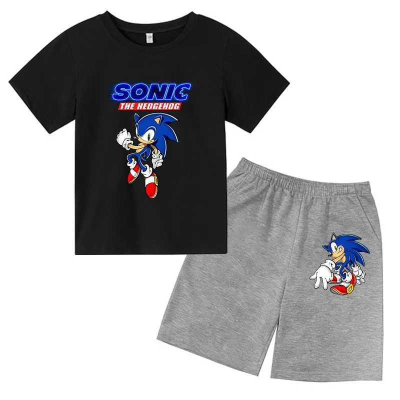 

Summer children's cotton digital printing children's short-sleeved T-shirt suit cartoon loose sweatshirt youth clothing 4T-14T