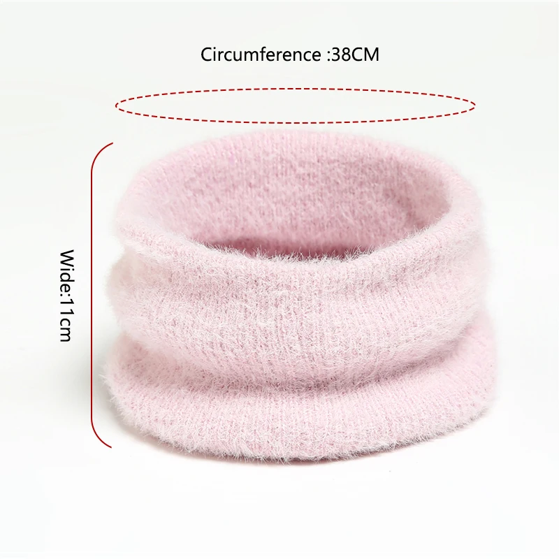 Зимний плюшевый шарф-кольцо для женщин Теплый Вязаный Шарф Для лыжной маски