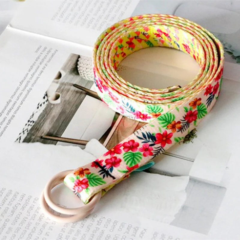 

Children's Canvas Belt Men Women Color Ring Cute Cartoon Student Personality Decoration Stage Performance Belt Birthday Gift