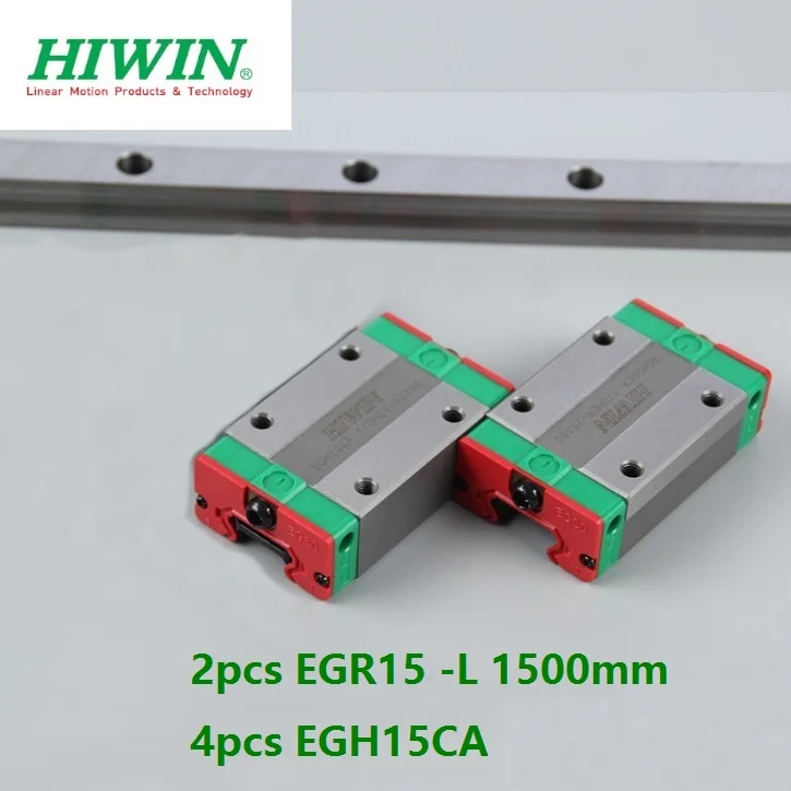 

2pcs origial Hiwin rail EGR15 -L 1500mm linear guide + 4pcs EGH15CA carriage blocks for CNC router