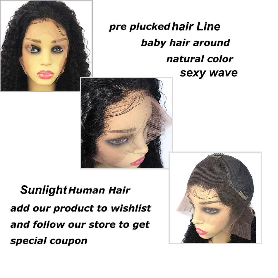 Brazilian Deep Wave Wig Lace Front Human Hair Wigs Pre Plucked Lace Wig For Women Sunlight Natural Remy 13x4 Lace Front Wigs