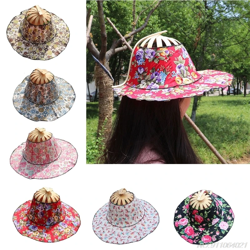 2 в 1 Бамбуковая Шляпа-Веер для женщин и девушек ручная складная шляпа-Веер