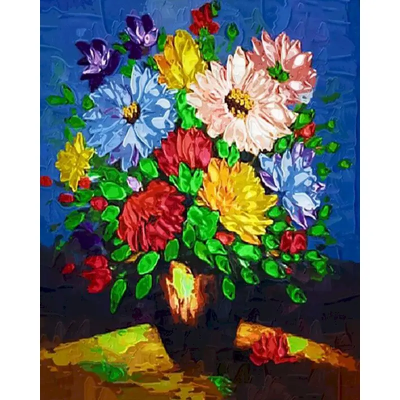

SELILALI Colorful Flower Oil Painting By Numbers Handmade Diy Framed Acrylic Paint Draw On Canvas Home Decoration Wall Artcraft