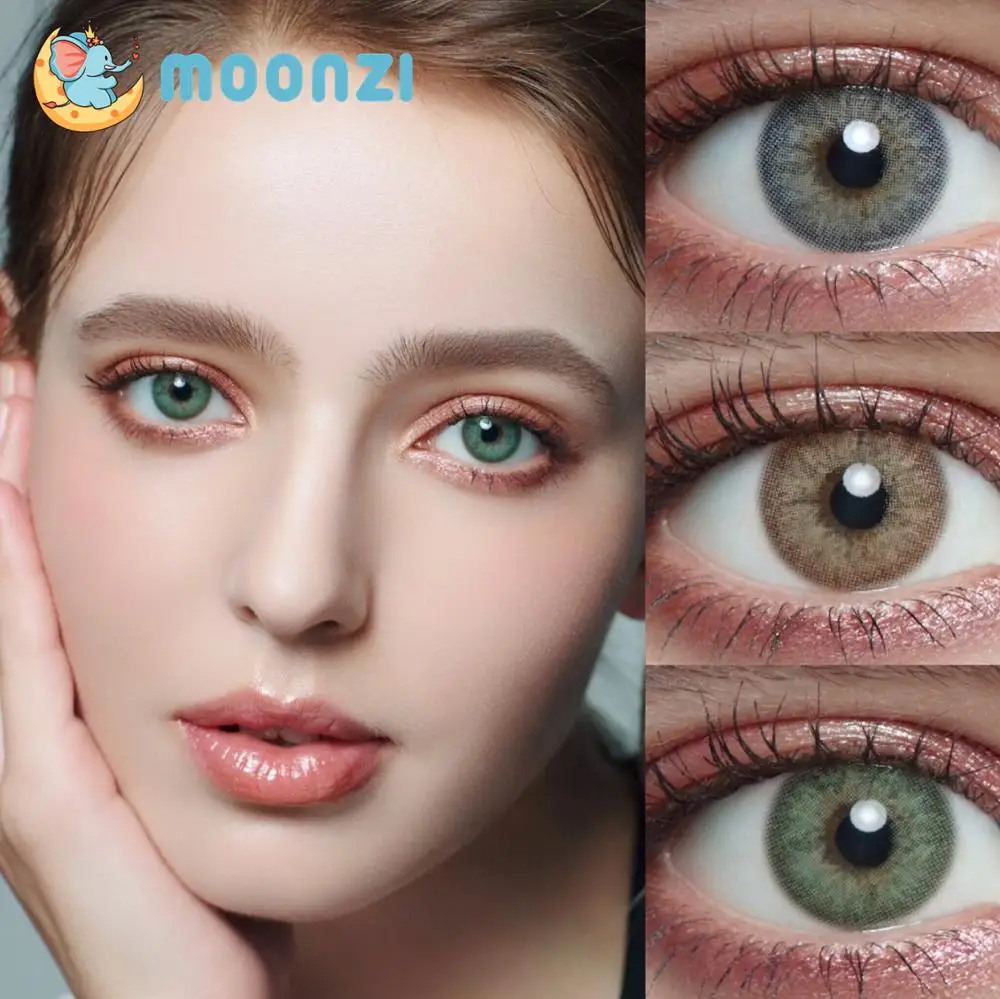 Линзы контактные MOONZI голландские первичные зеленые цветные маленькие красивые