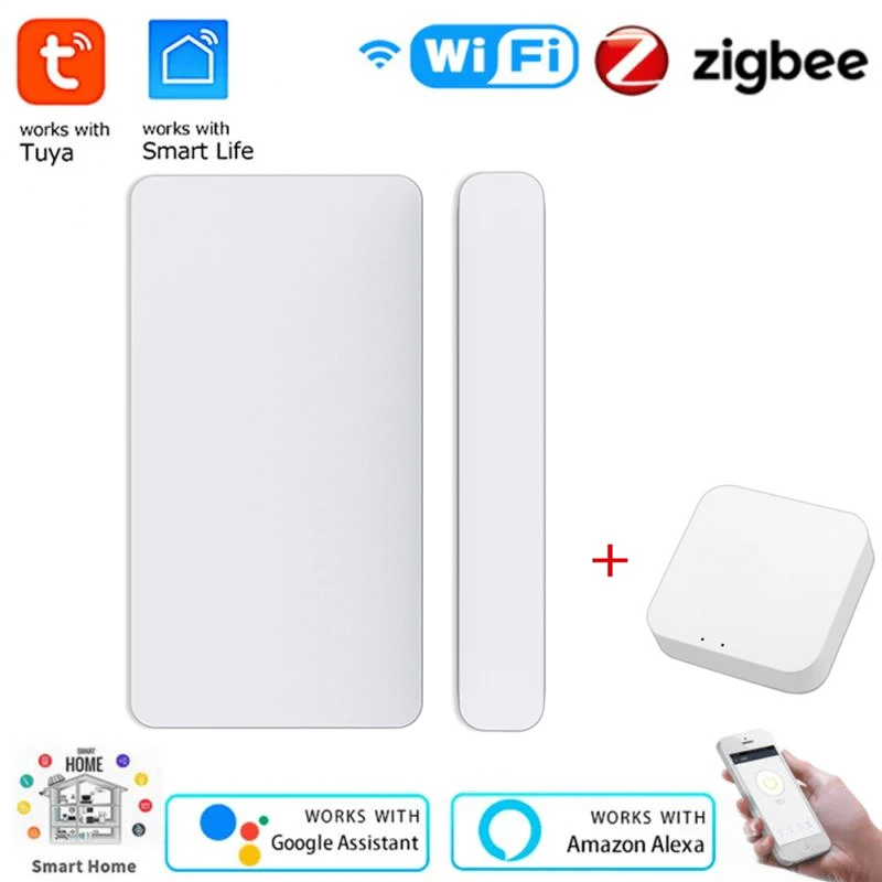 

Умный детектор открытой/закрытой двери Zigbee Tuya, Оповещение об опасности, поддержка Alexa Google Home