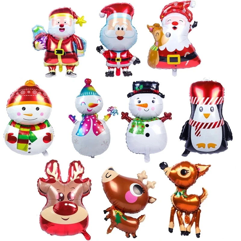 

С Рождеством Христовым фольгированные шары Санта-Клаус Снеговик Лось Globos DIY Рождественское украшение для дома Новый год 2022 Navidad Party Decor