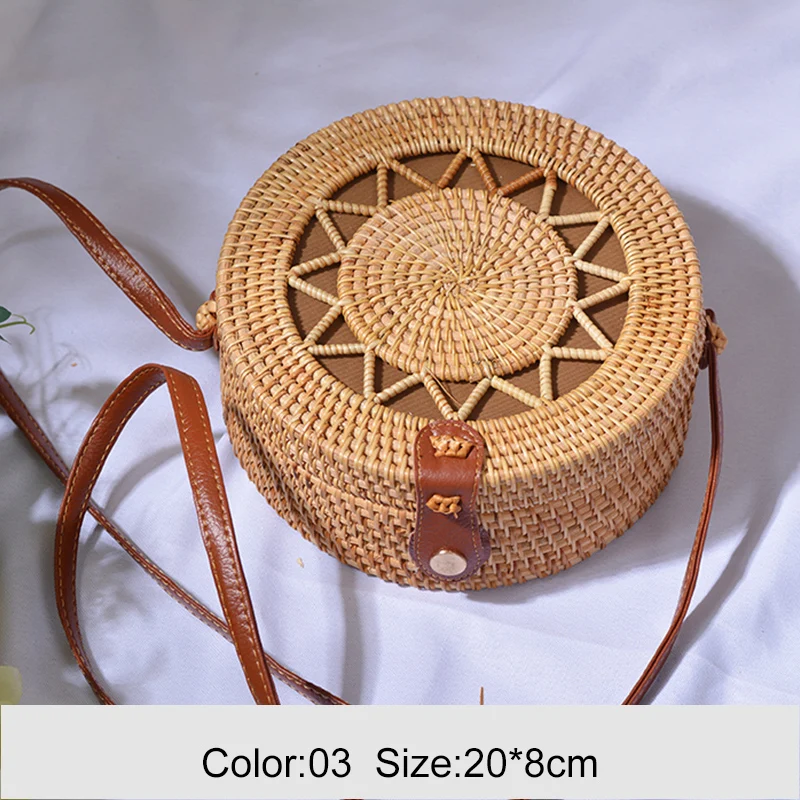Сумки из ротанга Realer женские круглые соломенные сумки плетеная сумка ручной