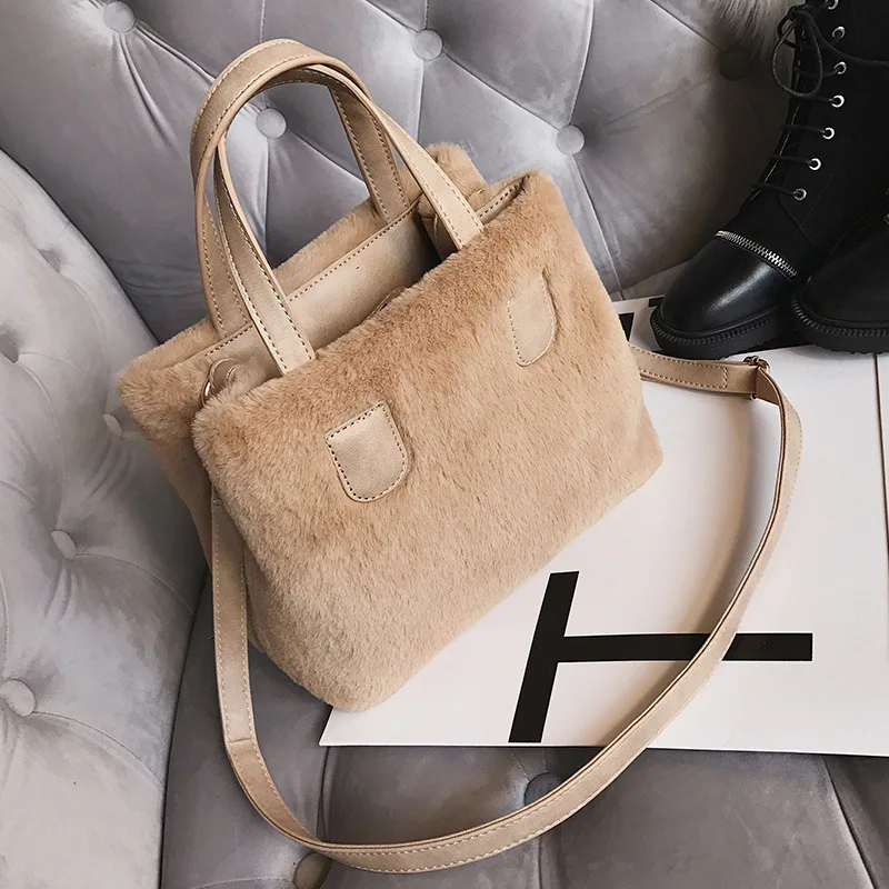 Новинка 2021 винтажная зимняя женская плюшевая сумка на плечо модные повседневные