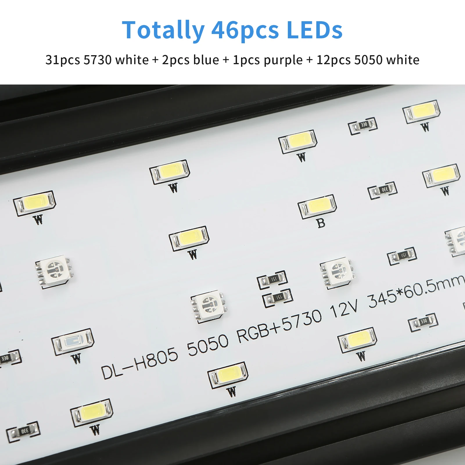 

LEDs Aquarium Light for Freshwater Dimmable Full Spectrum Fish Tanks Plant Light with Extendable Brackets External Controller