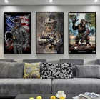 Картина на холсте солдат, Горилла, орангутан, настенные художественные плакаты, печатные настенные картины для гостиной, домашний Настенный декор