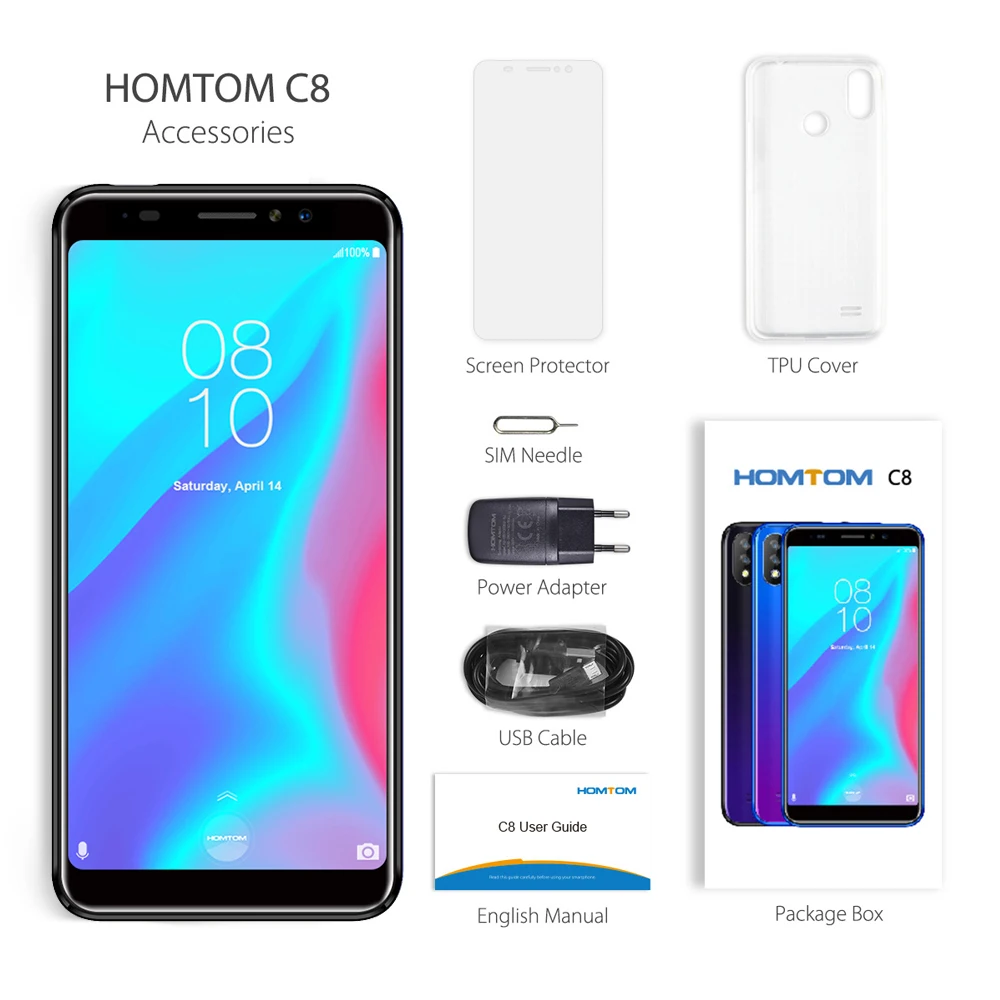 HOMTOM C8 смартфон 2 Гб RAM 16 ROM 5 &quot4G LTE телефон MTK6739 четырехъядерный Android 8 1 8.0MP отпечаток