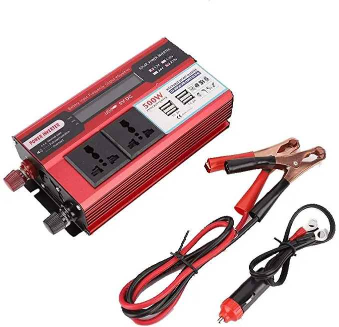 

Преобразователь напряжения, инвертор, 500 Вт 4USB регулятор мощности цифровой дисплей Преобразователь мощности постоянного тока 12 В переменно...