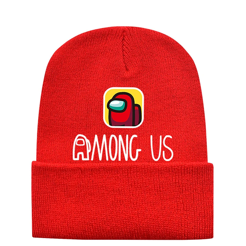 

New Game Among Us Knitted Hat Cap For Kids Adults Hip Hop Style Parent-child Cartoon Printed Keep Warm Knitted Woolen Kids Hat