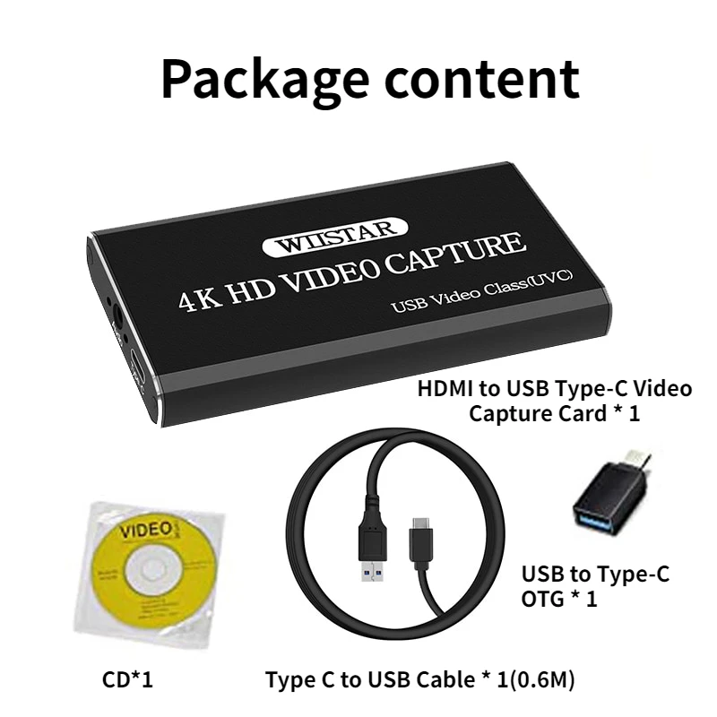 HDMI Карта видеозахвата для Type-C loop out 4K Video Grabber Record Box PS4 Game DVD Camcorder Recording Live Streaming |