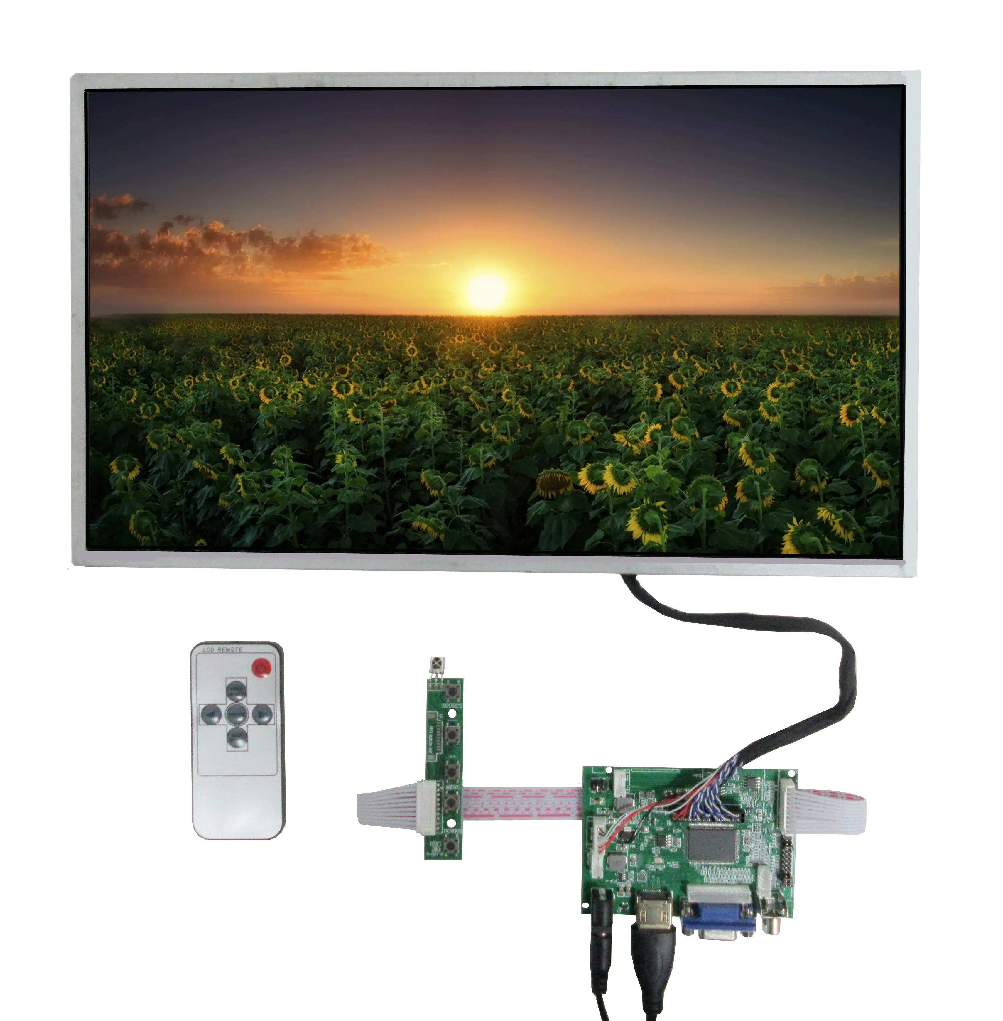 

15.6 HD Screen Display LCD Monitor With Remote Driver Control Board 2AV HDMI-Compatible VGA For Multipurpose Raspberry Pi