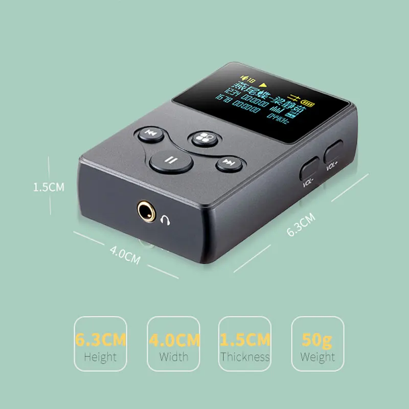 

Wishcolor Xduoo X2S High Fidelity Portable Music Player MP3 Hifi Player 0.96" OLED DSD128 PCM 24Bit 192KHz