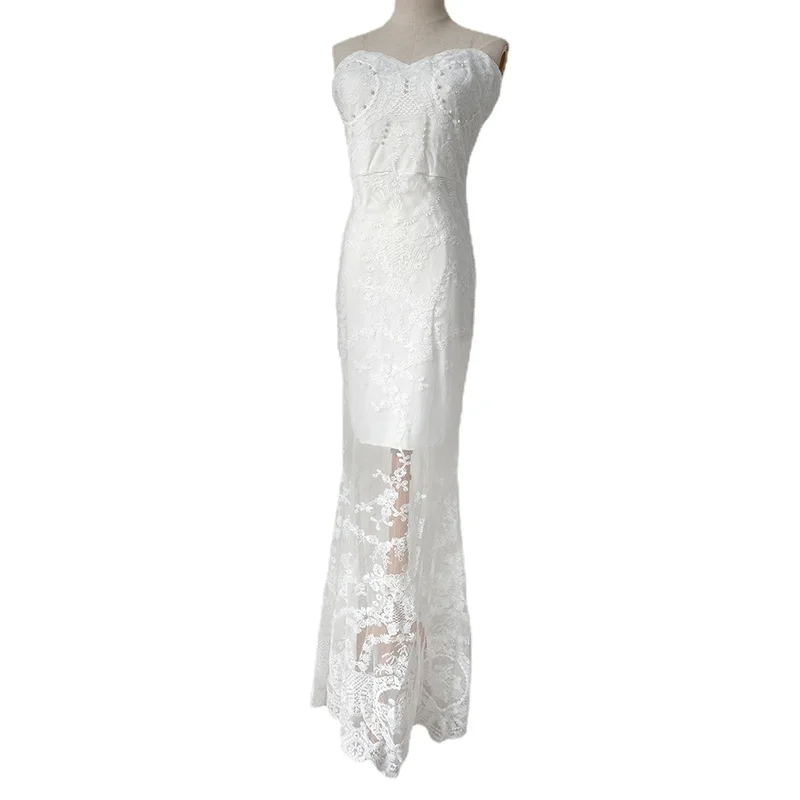 Черное Платье макси с открытыми плечами белое Сетчатое облегающее женское