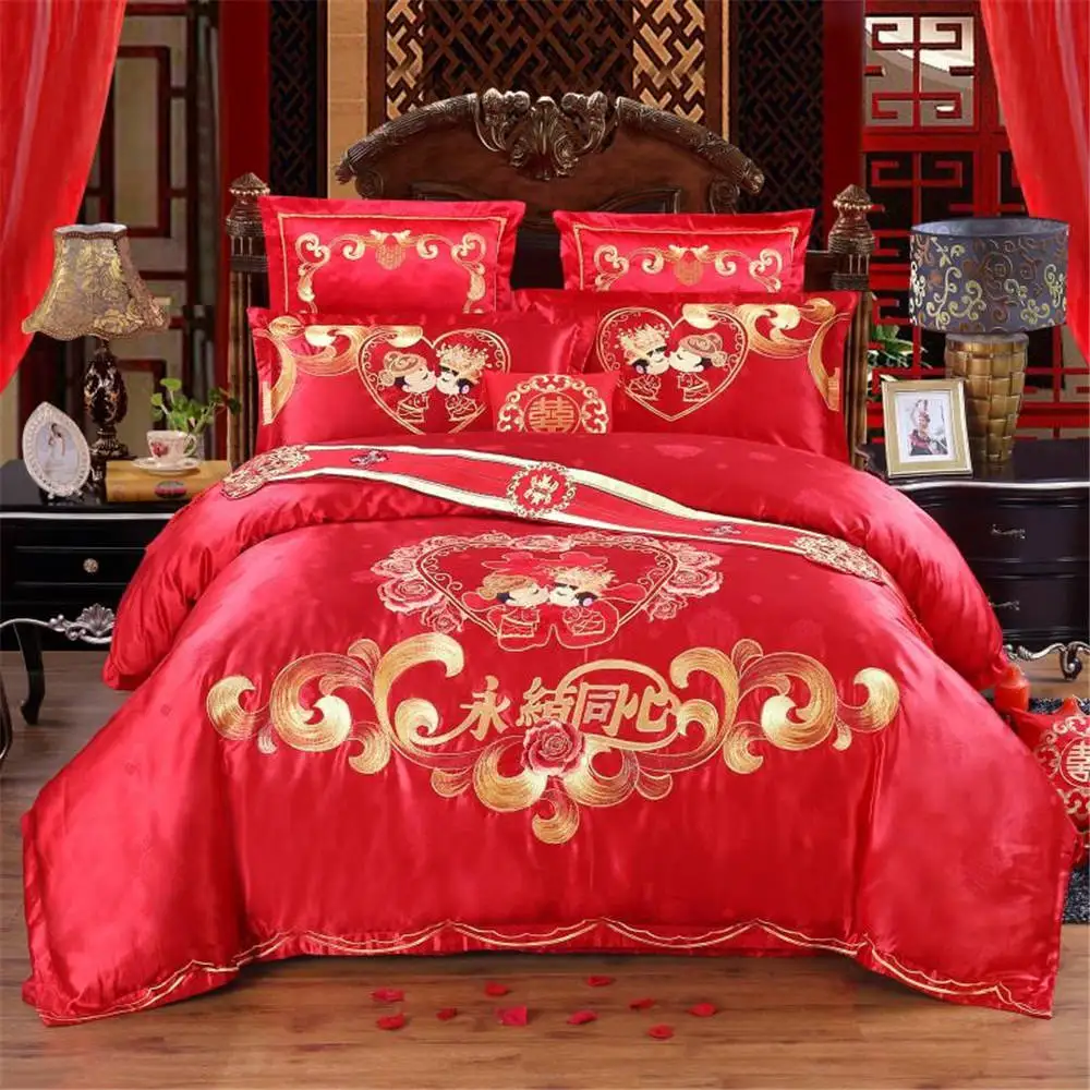 2019 счастливые пожелания свадебные комплекты постельного белья 100% хлопок