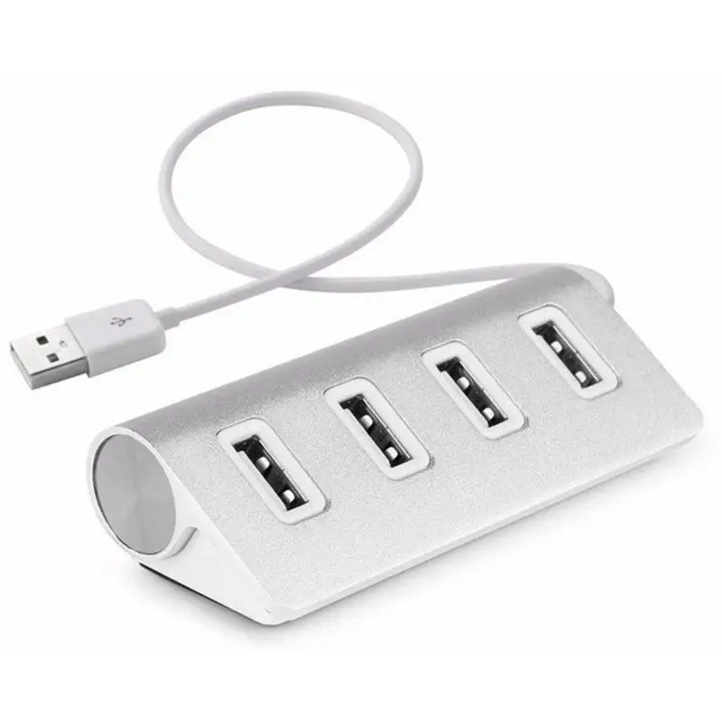 

High Quality 4-port Usb 2.0 Multi Hub Splitter Aluminum Adapter High Speed For PC LOT TF