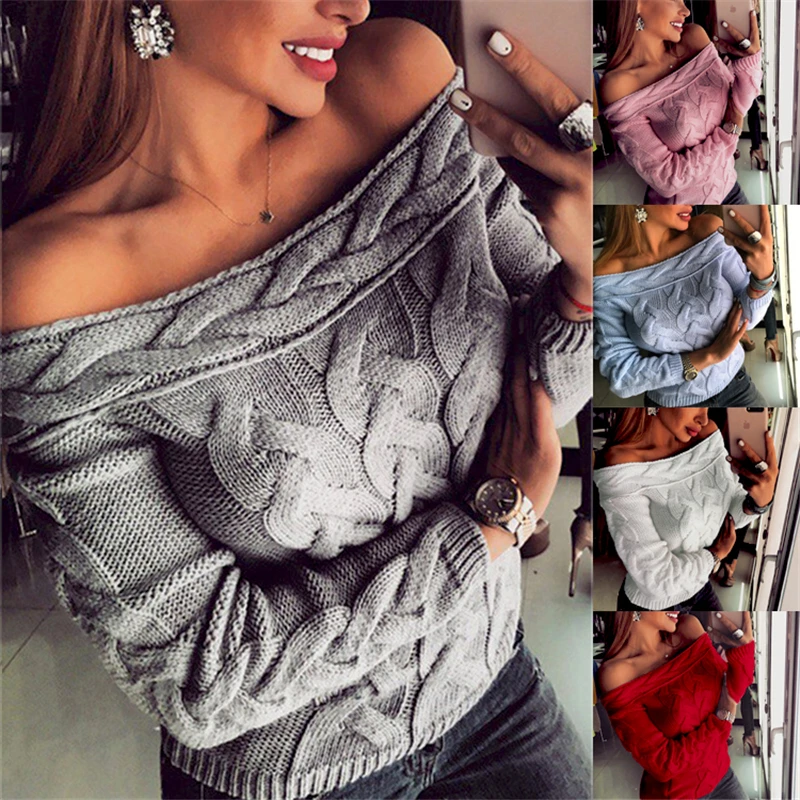 

Autumn Winter Women's Fashion Pure color Sweater Basic Female Pullover Long Sleeve Solid Femme Casual Knitted Streetwear