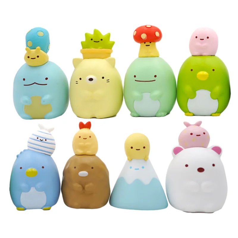

8Pcs Cartoon Doll Car Ornaments Home Desktop Decorations Cute Mini Doll Auto Accessories Animation Model Toys For Children' Gift