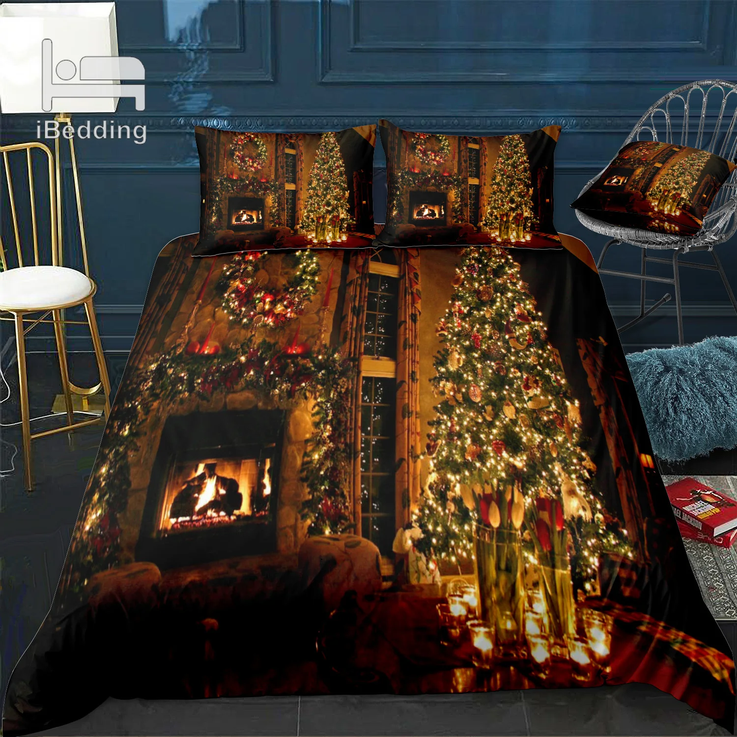 Лидер продаж Рождественская елка и снег 3D Постельное белье печатных постельное