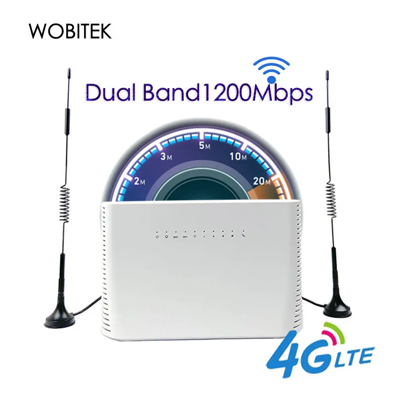  Wi-Fi  WOBITEK 4G LTE, 1200 /,  Wi-Fi CPE, 2, 4G  5, 8G Gigabit WAN/LAN,   Sim-,   SMA