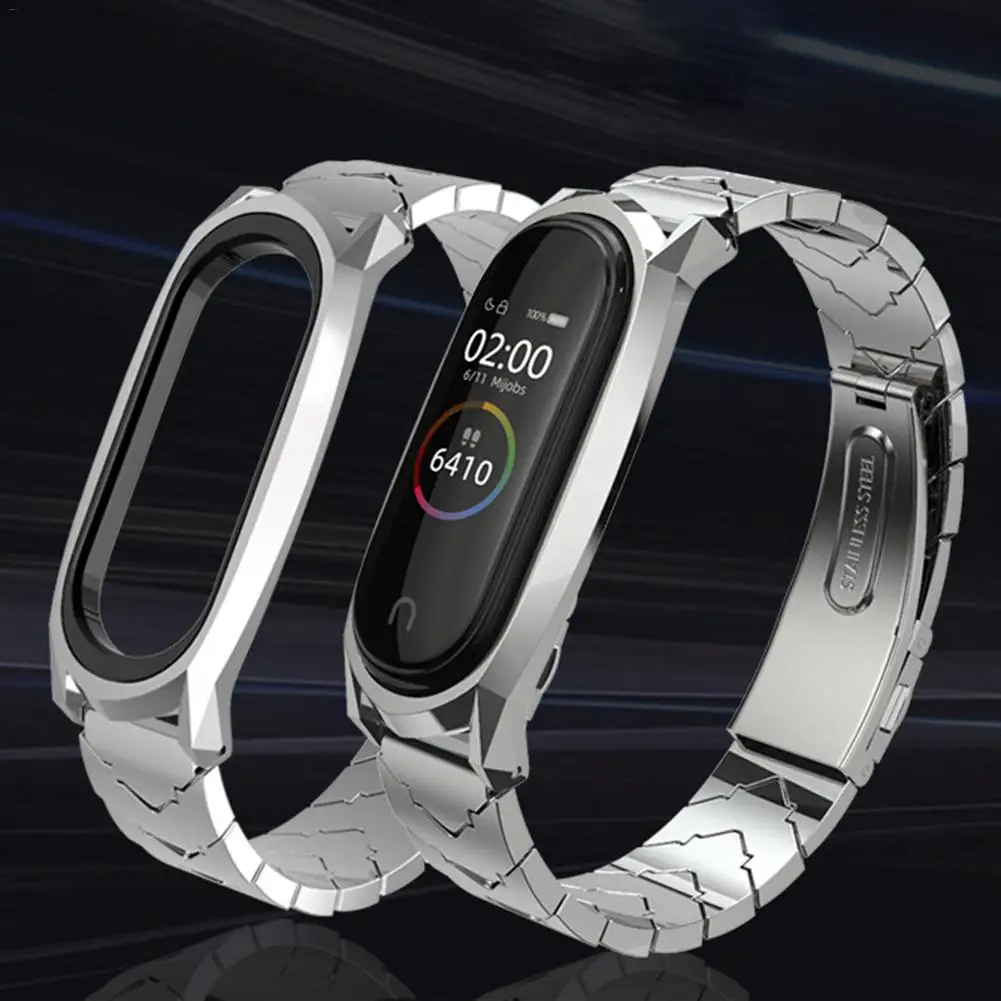 Высококачественный металлический ремешок для Mi Band 3 4 металлический ремешок из нержавеющей стали ремешок роскошный браслет для Miband3 World nfc-браслет