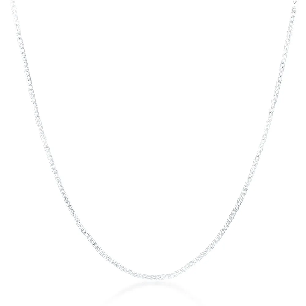 

MEEKCAT New 925 Sterling Silver 16/18/20/22/24/26/28/30 Inch 2mm Side Chain Necklace For Woman Man Fashion Wedding Jewelry Gift