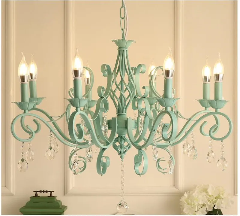 Хрустальные современные подвесные светильники цвета Макарон потолочные детские