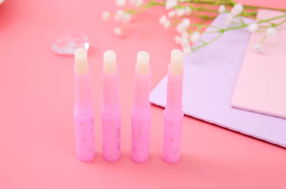 Мелкий клубничный цветной бальзам для губ непрерывный увлажняющий согревающий