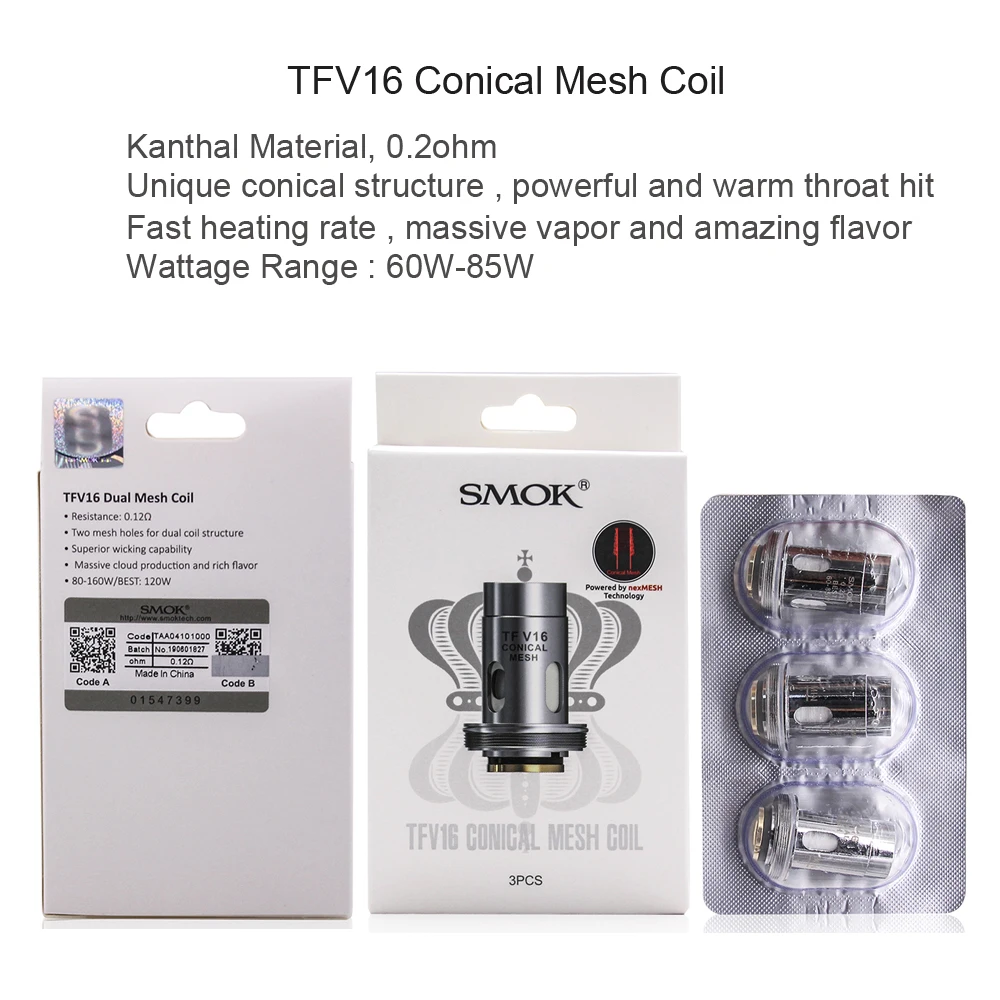 Оригинальный испаритель SMOK TFV16 с сопротивлением на головке резисторы