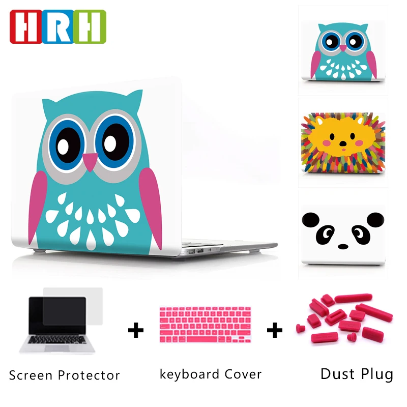 Защитный чехол для ноутбука HRH Panda Owl Жесткий Чехол Mac Pro Retina 13 12 Air 11 A2141 A2159 A1706 A1707 A2289