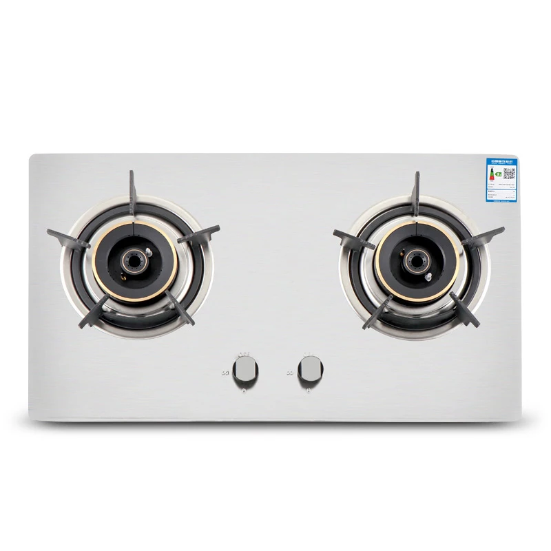 A02 4.2KW Household Thickened Stainless Steel Panel  Dual-Purpose Dual-Hole Natural Gas Liquefied Gas Stove Binocular Stove