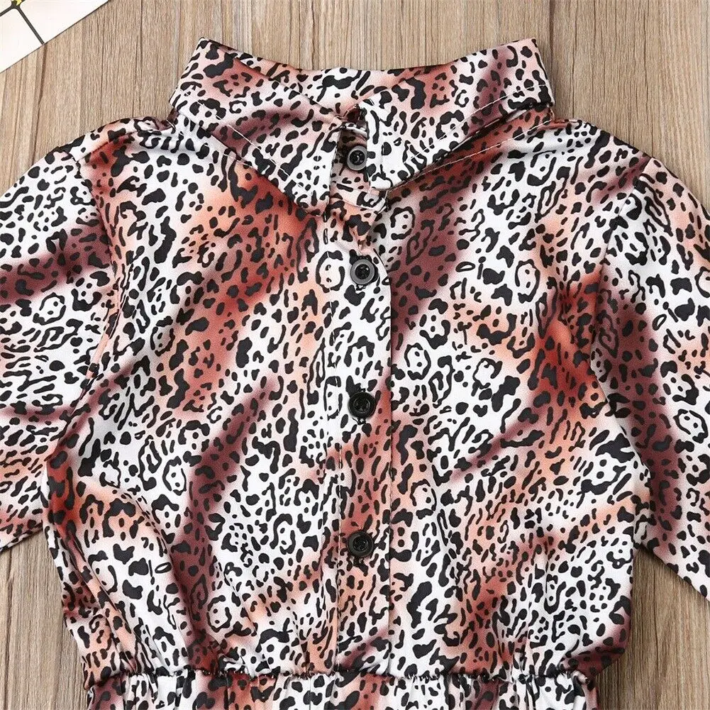 2019 одежда для маленьких девочек леопардовый комбинезон с короткими рукавами