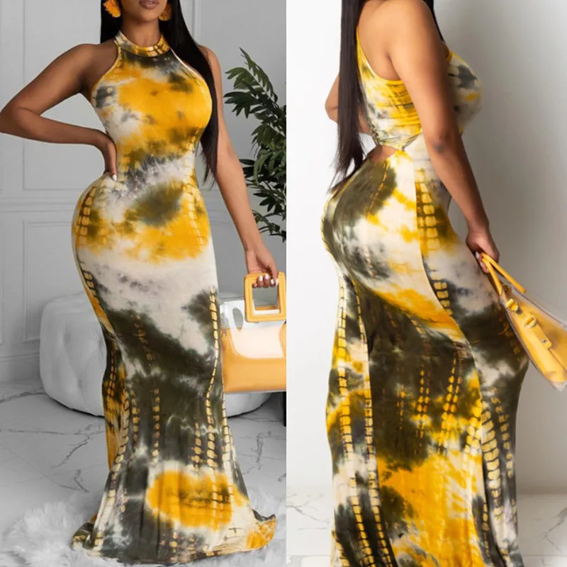 

Летнее элегантное сексуальное длинное платье, женское платье в полоску на бретелях, женское платье с лямкой через шею в стиле бохо, женские ...