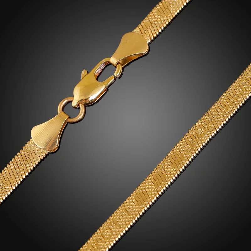 Flat Blade Snake Link Chain Choker Necklace Women Vintage Jewelry LOVE Metal Simple Gold Color Collar | Украшения и аксессуары