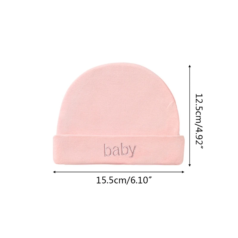 

Baby Newborn Bonnet Shower Gifts Infants Solid Color Beanie Hat Toddler Soft Cotton Cuffed Cap