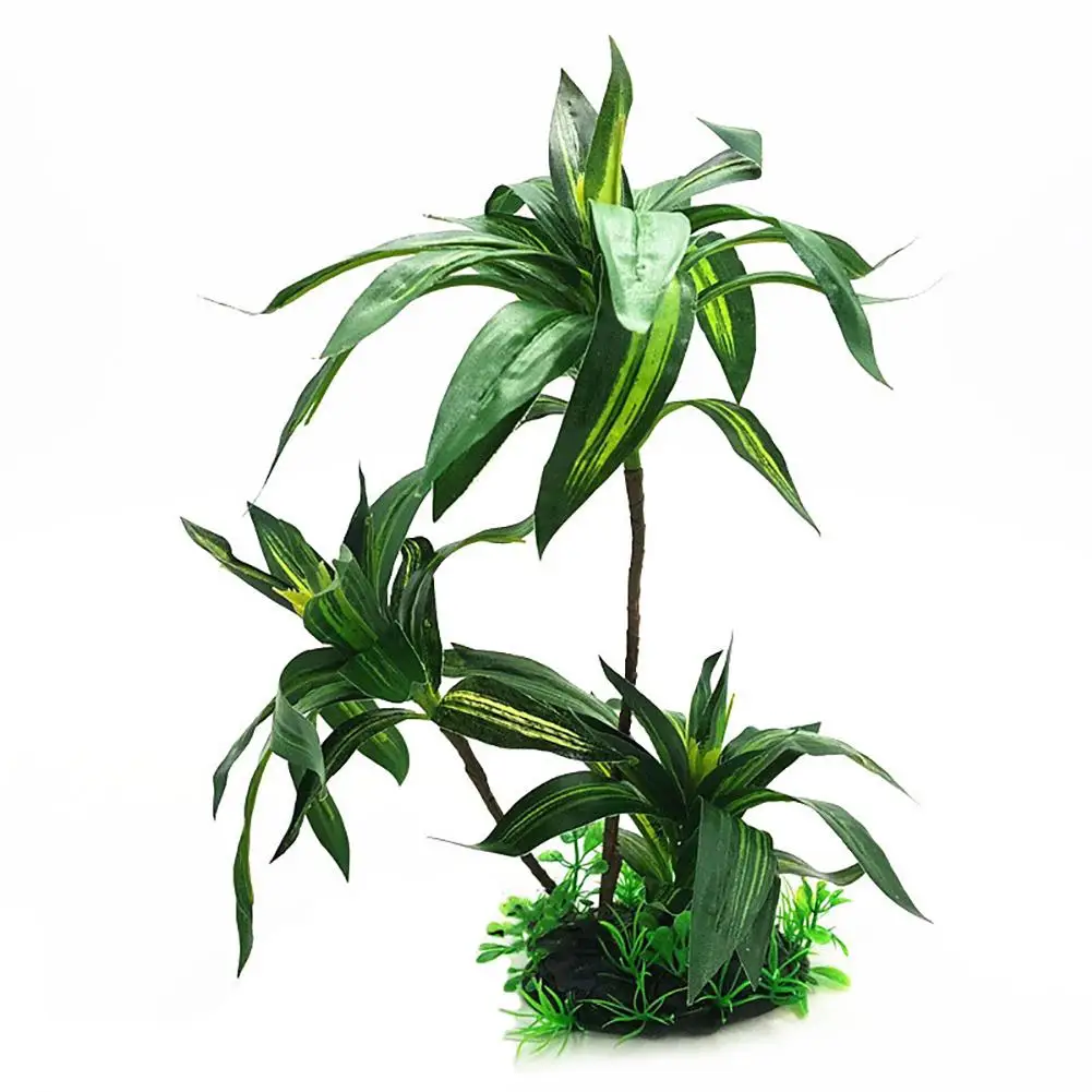 

3D Lifelike Artificial Water Weeds Grass Fish Reptile Tank Fake Plants Decor