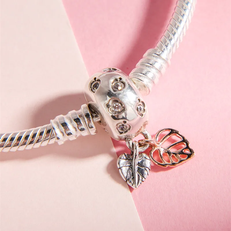 Браслеты-цепочки женские из стерлингового серебра с листьями и змеей | Украшения